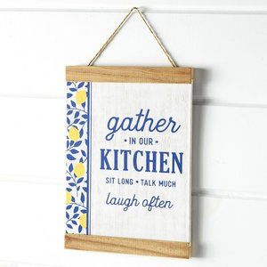 Lemon Grove Gather in Our Kitchen Wooden Wall Hanging Sentiment Sign